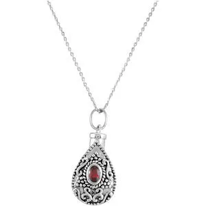 Sterling Silver Birthstone Tear Ash Holder Necklace