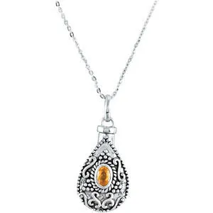 Sterling Silver Birthstone Tear Ash Holder Necklace