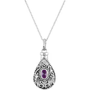 Sterling Silver Birthstone Tear Ash Holder Necklace