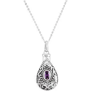 Sterling Silver Birthstone Tear Ash Holder Necklace