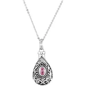Sterling Silver Birthstone Tear Ash Holder Necklace