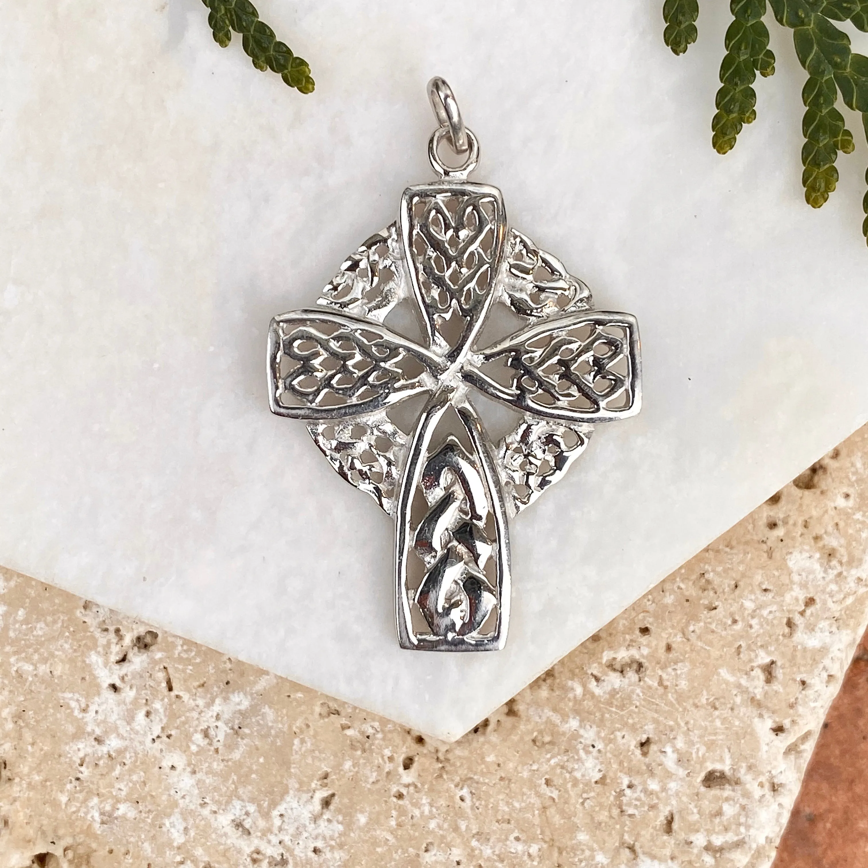 Sterling Silver Celtic Cross Pendant Charm