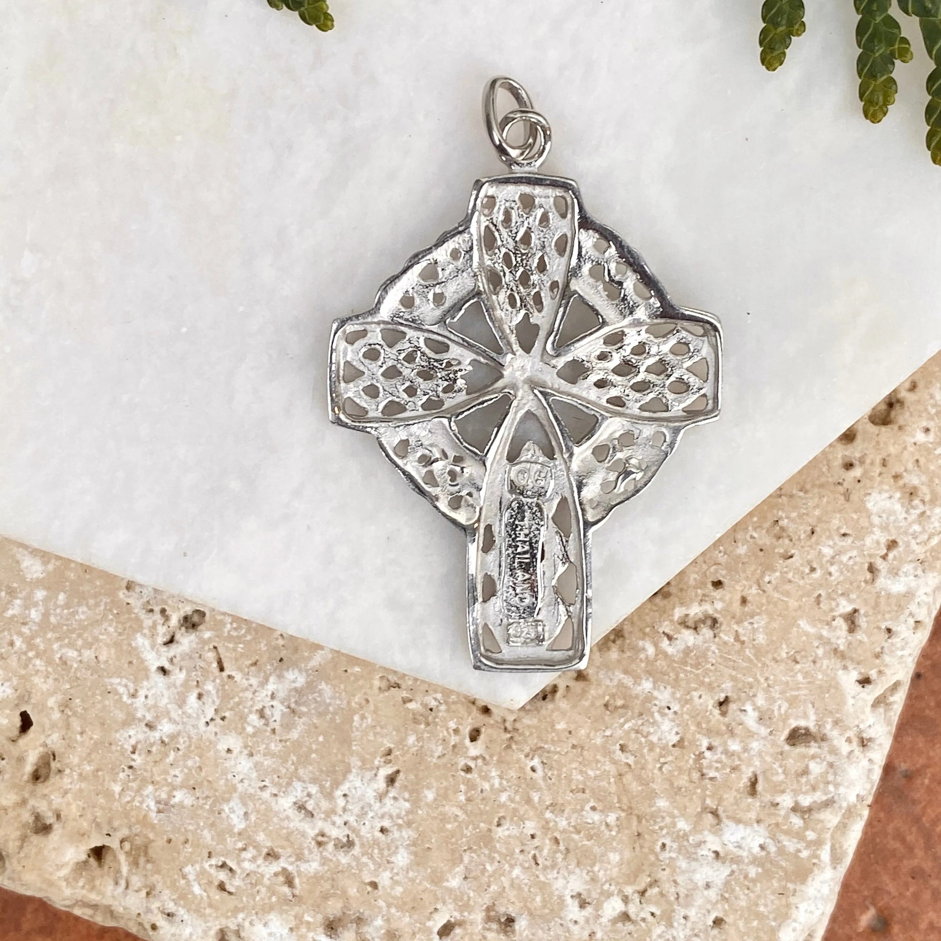 Sterling Silver Celtic Cross Pendant Charm