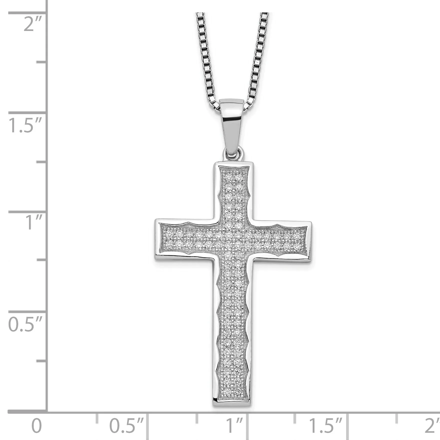 Sterling Silver Cubic Zirconia Cross Necklace