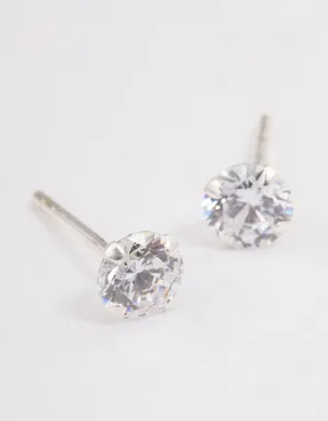 Sterling Silver Cubic Zirconia Stud Earrings