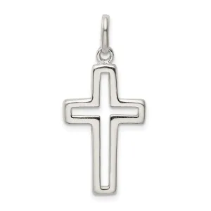 Sterling Silver Cut-out Cross Charm Pendant