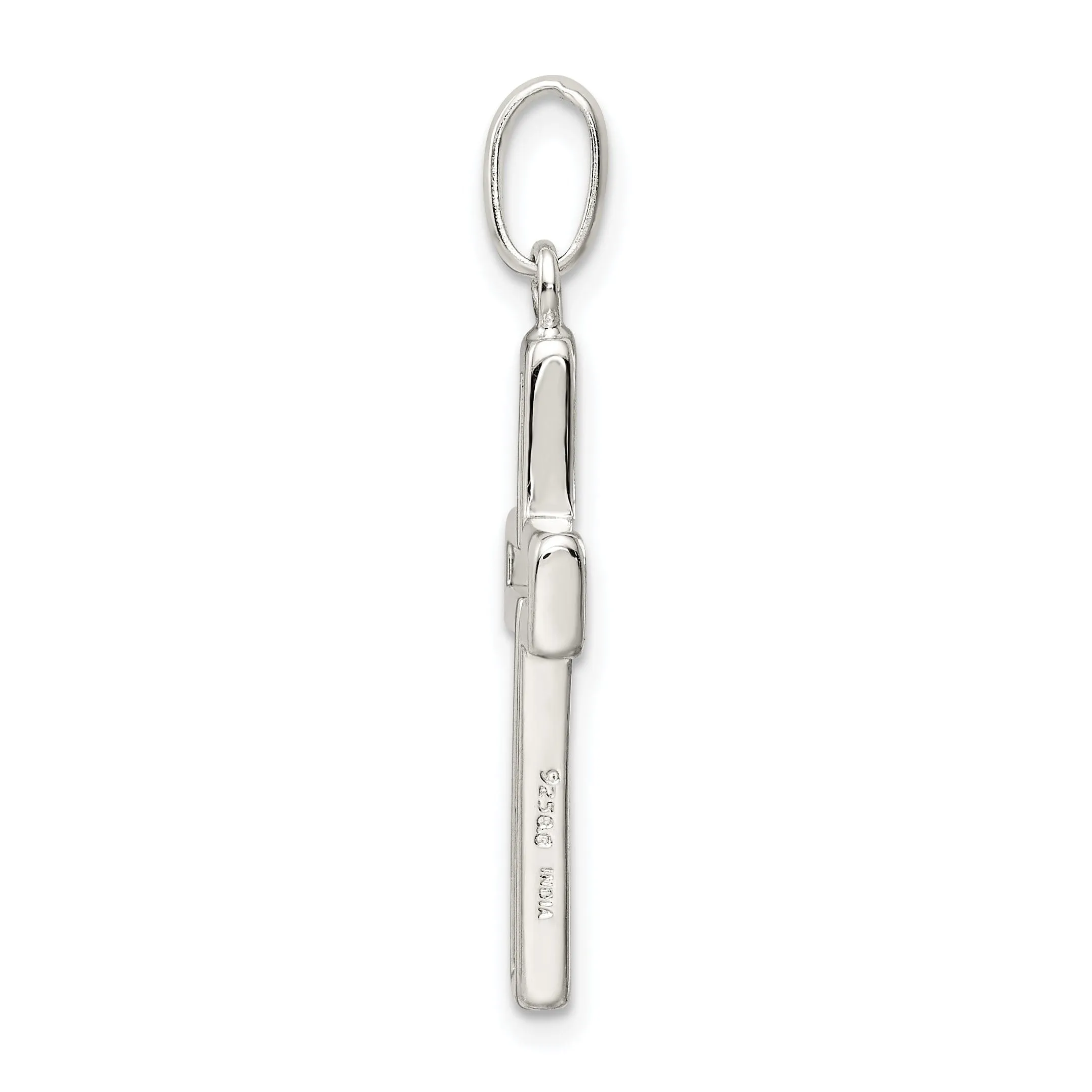 Sterling Silver Cut-out Cross Charm Pendant