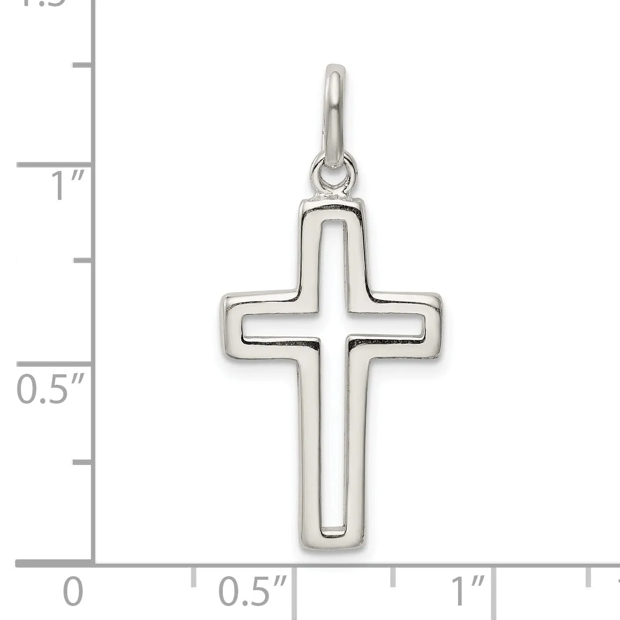 Sterling Silver Cut-out Cross Charm Pendant