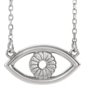 Sterling Silver Evil Eye 16" Necklace