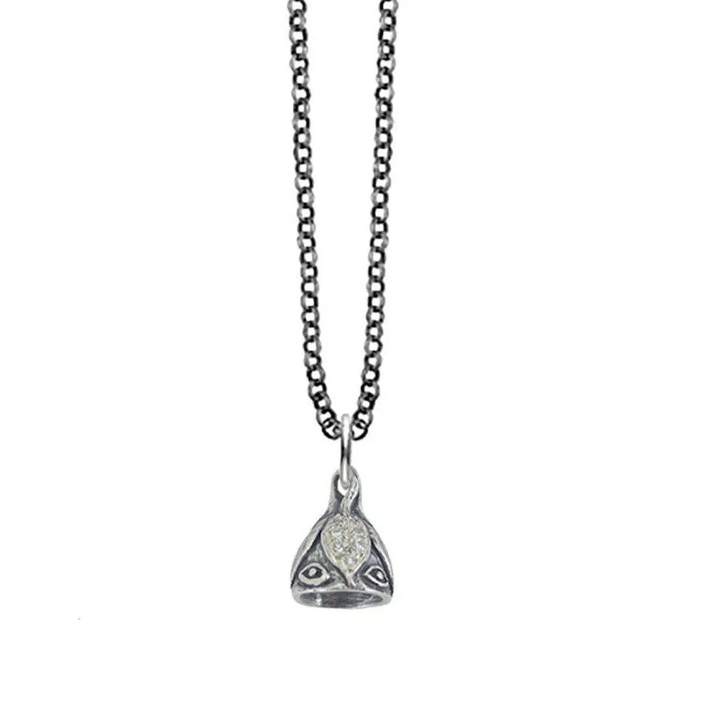 Sterling silver Evil Eye Lotus Bell Pendant
