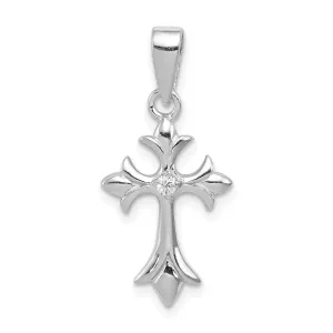 Sterling Silver Fleur De Lis Cross Pendant