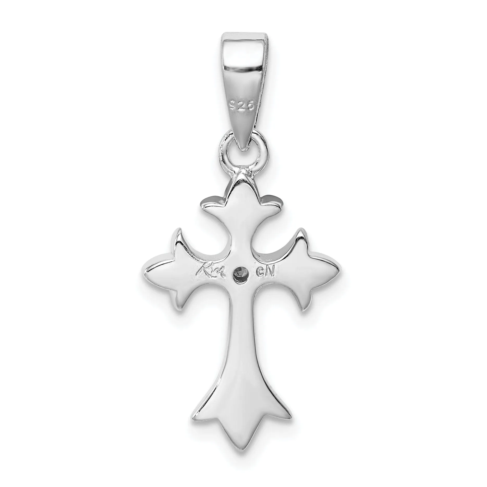 Sterling Silver Fleur De Lis Cross Pendant