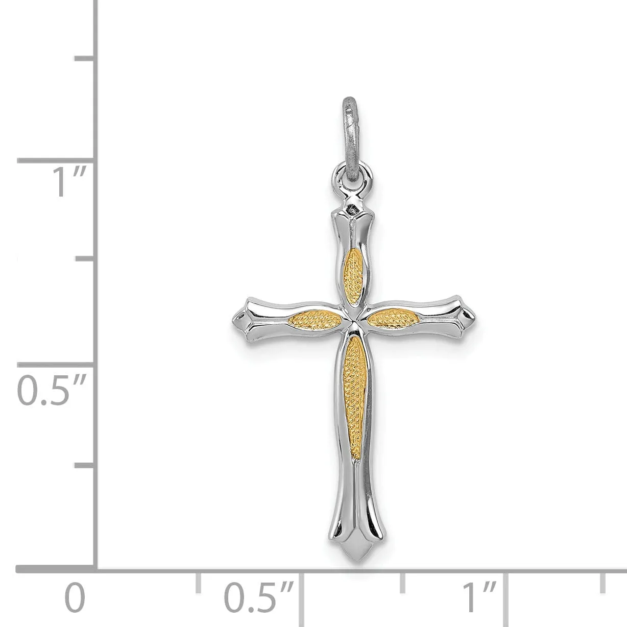 Sterling Silver Fleur De Lis Cross Pendant