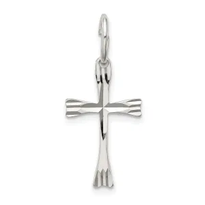 Sterling Silver Fleur de lis Cross Pendant