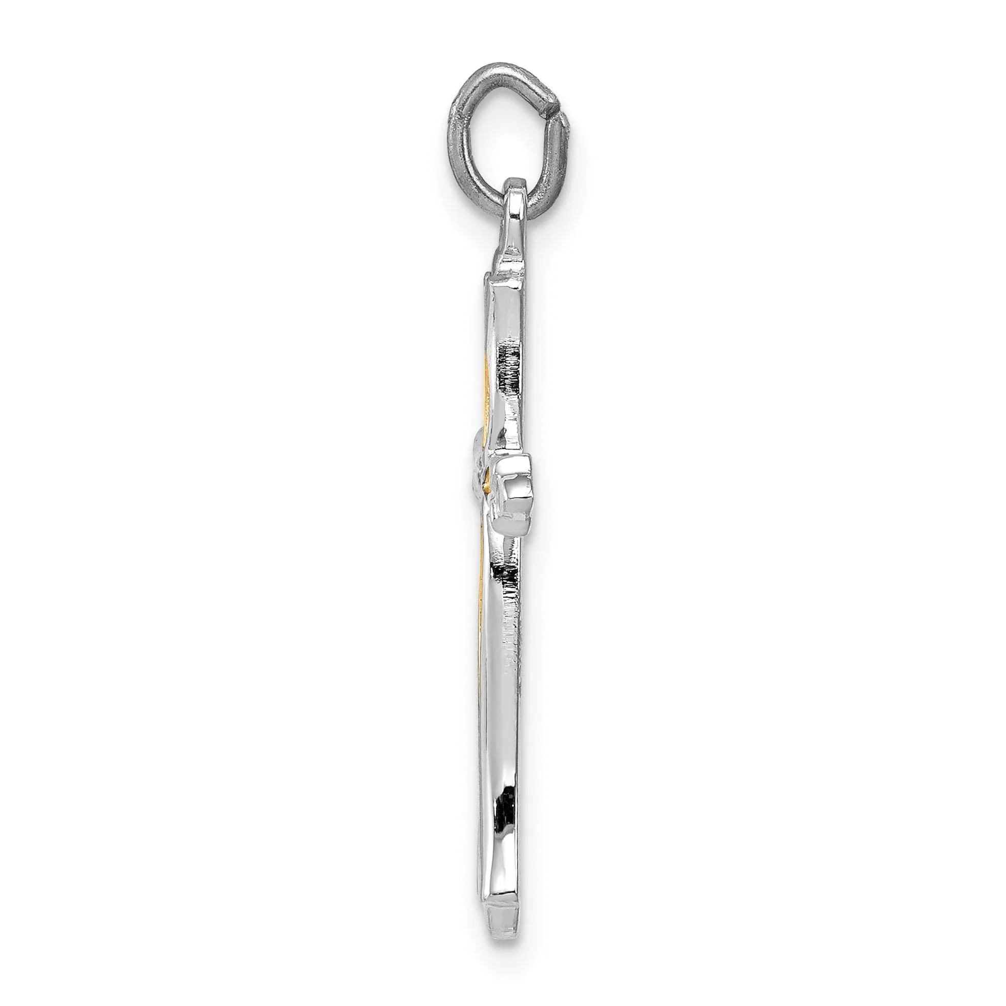Sterling Silver Fleur De Lis Cross Pendant