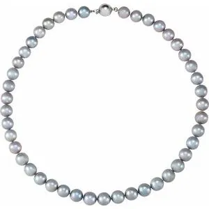 Sterling Silver Freshwater Cultured Gray Pearl 18" Strand