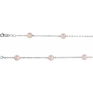 Sterling Silver Freshwater Cultured Pink Pearl 18" Necklace
