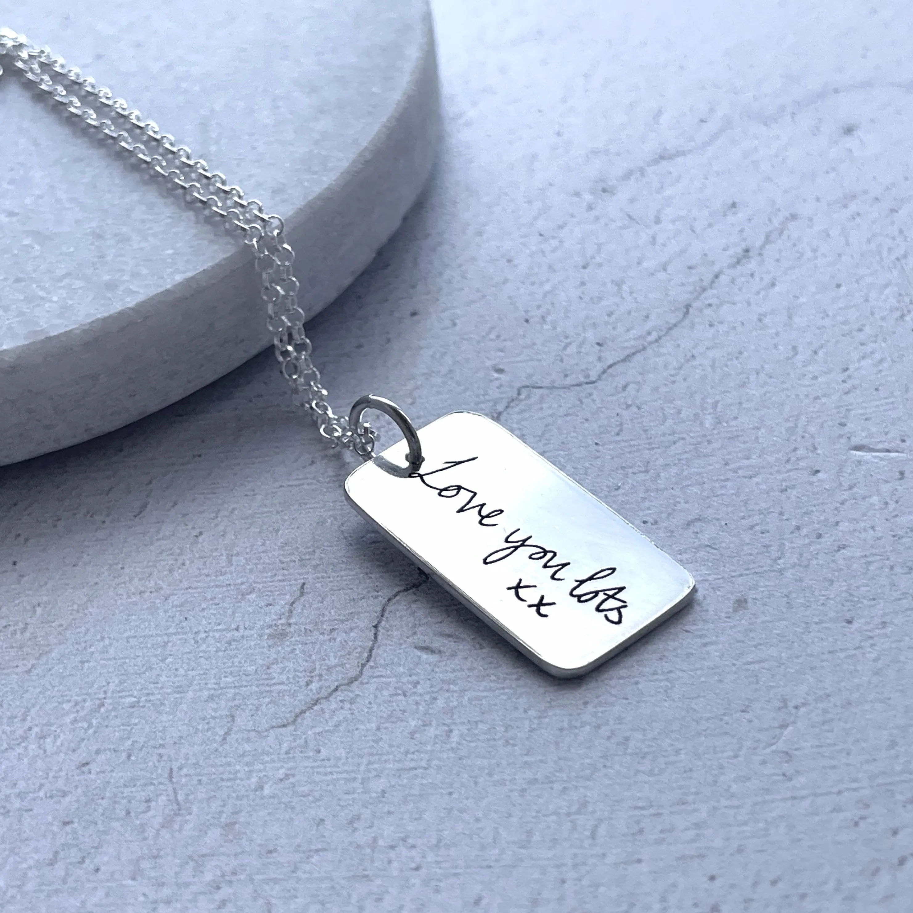 Sterling Silver Handwriting Pendant