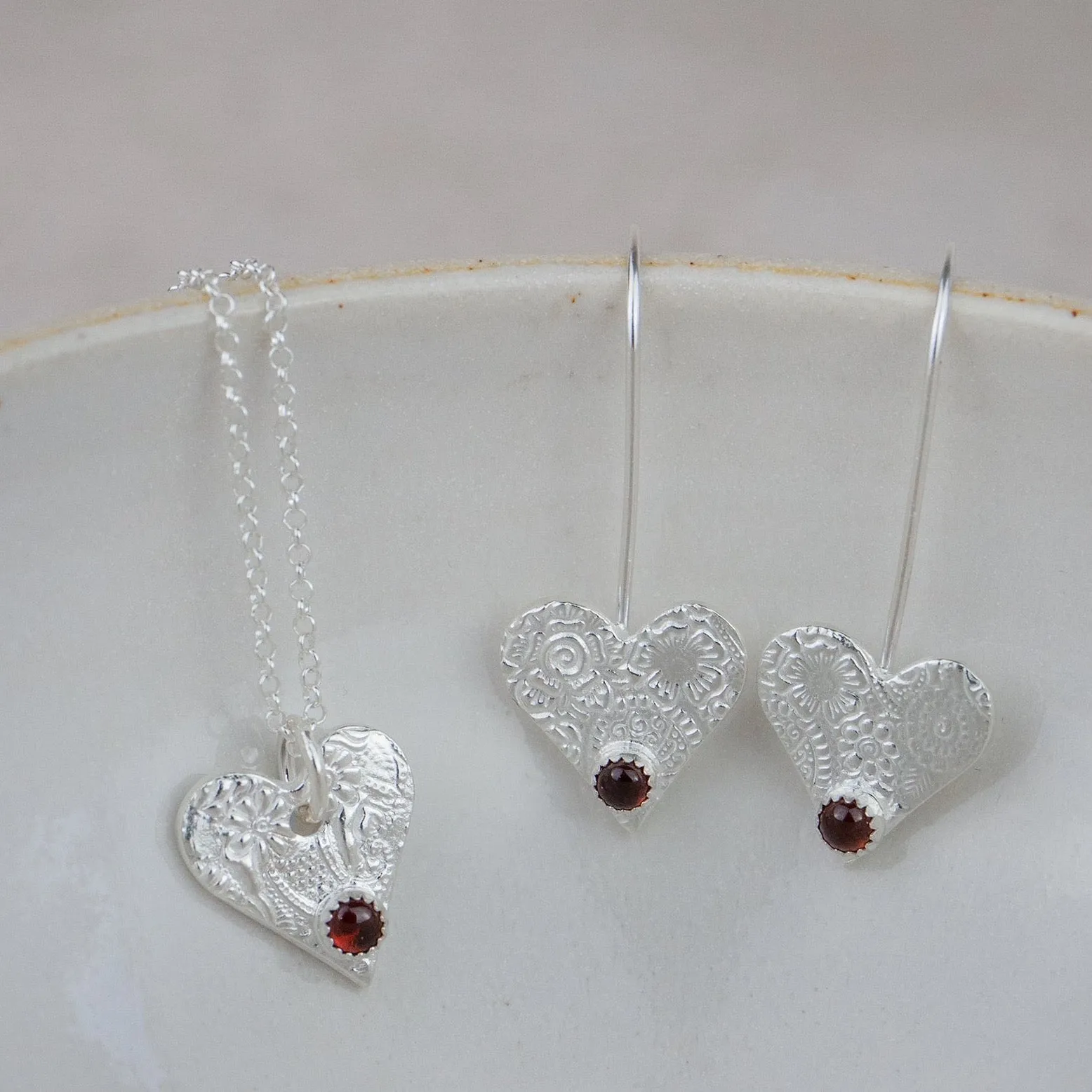 Sterling Silver Heart Charm Birthstone Pendant