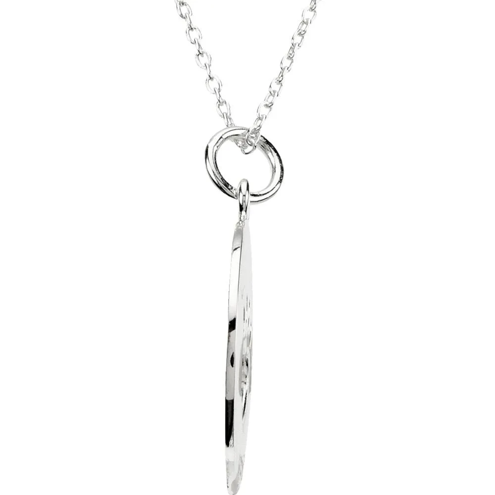 Sterling Silver Heart U Back™ Cat Lover Paw Pendant with Chain
