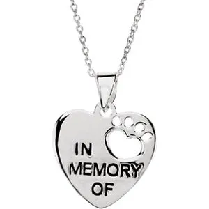 Sterling Silver Heart U Back™ In Memory 18" Necklace