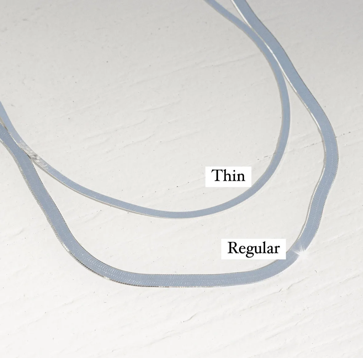 Sterling Silver Herringbone Layering Chain Necklaces