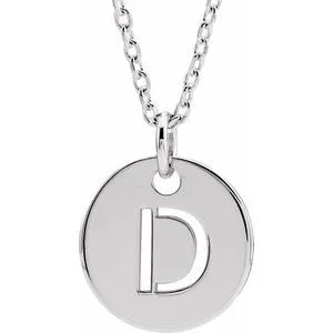Sterling Silver Initial D 16-18" Necklace