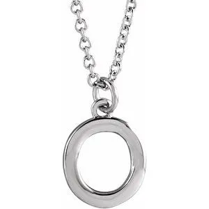 Sterling Silver Initial O Dangle 16" Necklace