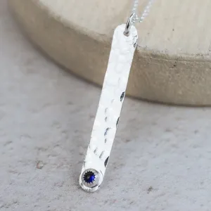 Sterling Silver Large Drop Birthstone Pendant