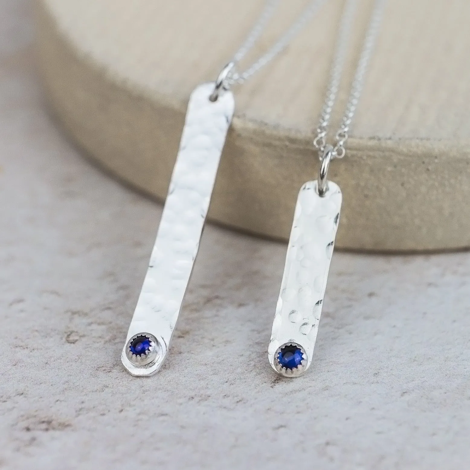 Sterling Silver Large Drop Birthstone Pendant