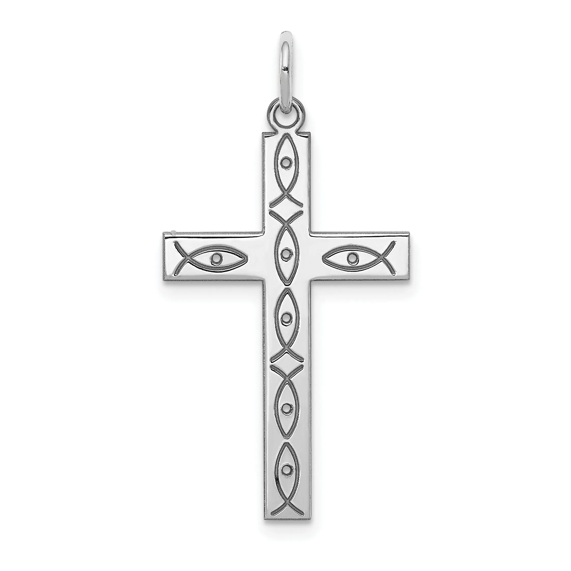 Sterling Silver Laser Designed Cross Pendant