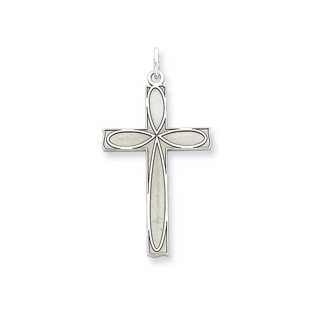 Sterling Silver Laser Designed Cross Pendant