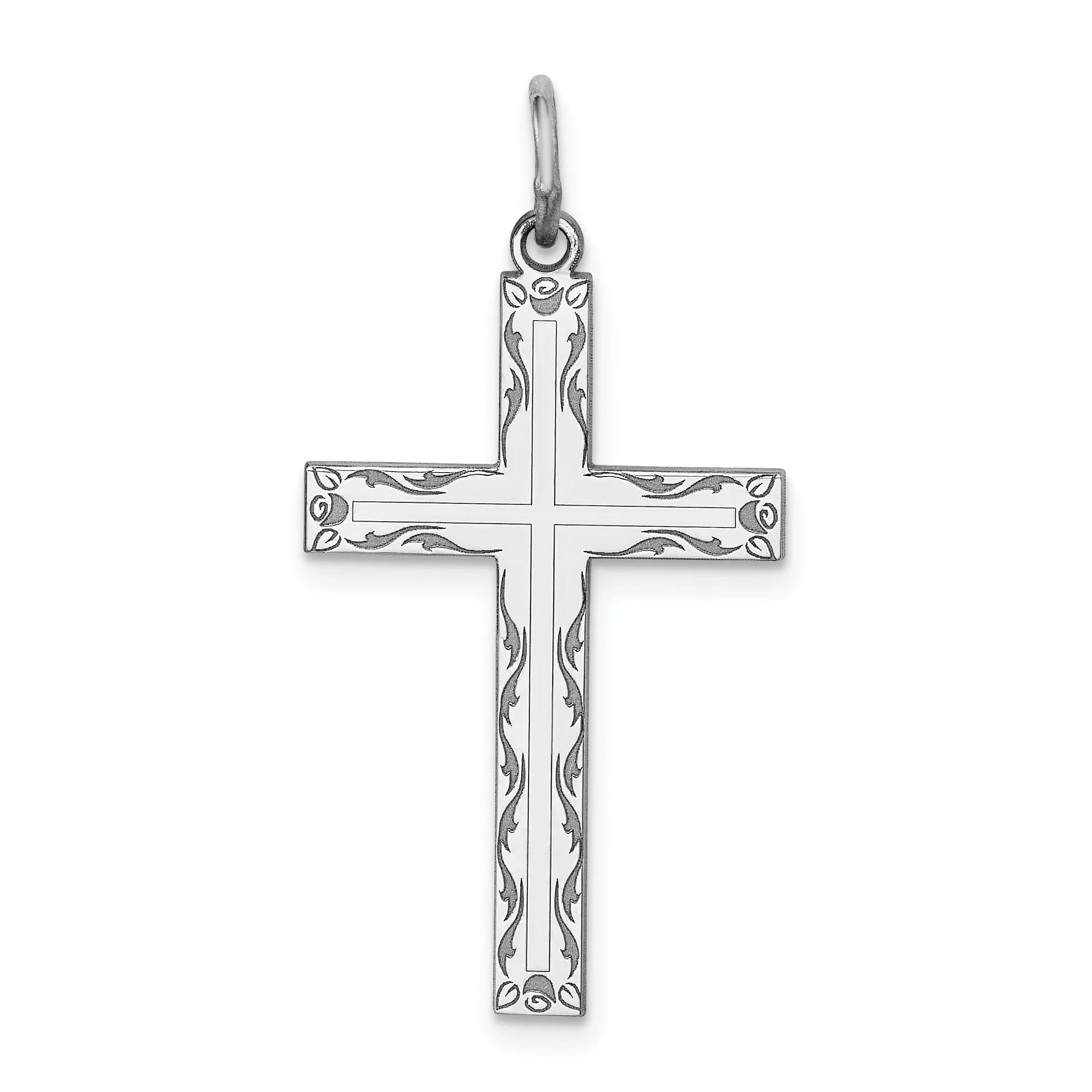 Sterling Silver Laser Designed Cross Pendant
