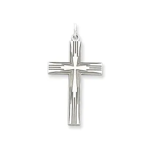 Sterling Silver Laser Designed Cross Pendant