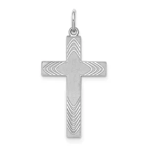 Sterling Silver Laser Designed Cross Pendant