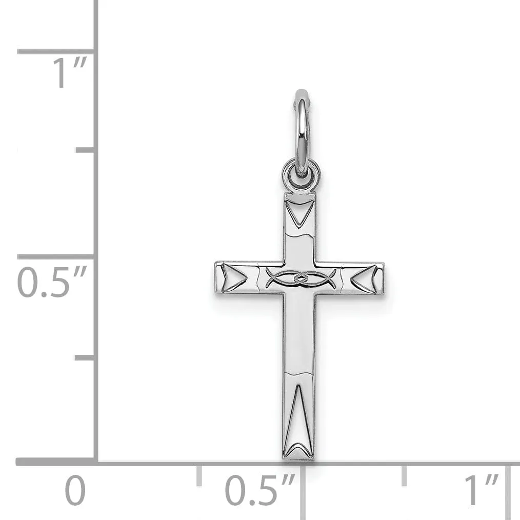 Sterling Silver Laser Designed Cross Pendant