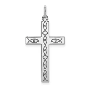 Sterling Silver Laser Designed Cross Pendant