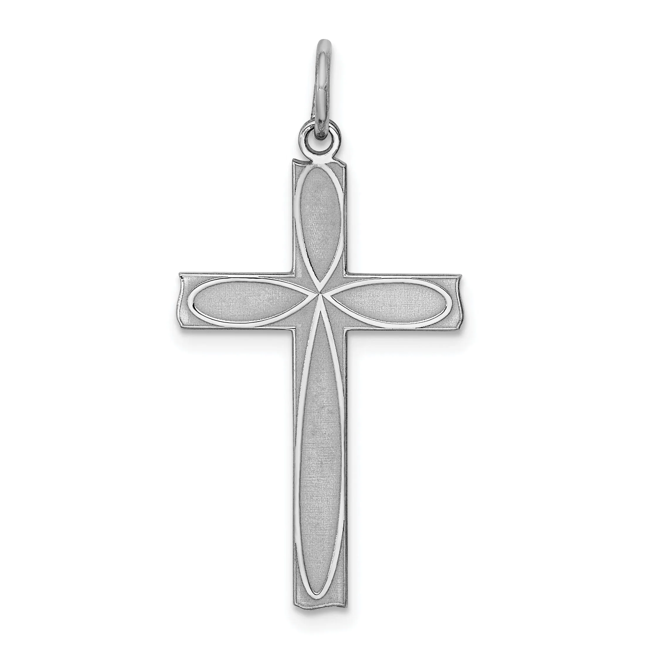 Sterling Silver Laser Designed Cross Pendant