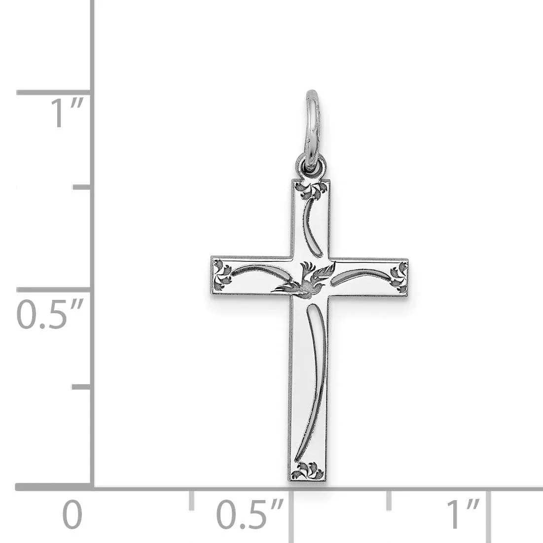 Sterling Silver Laser Designed Cross Pendant
