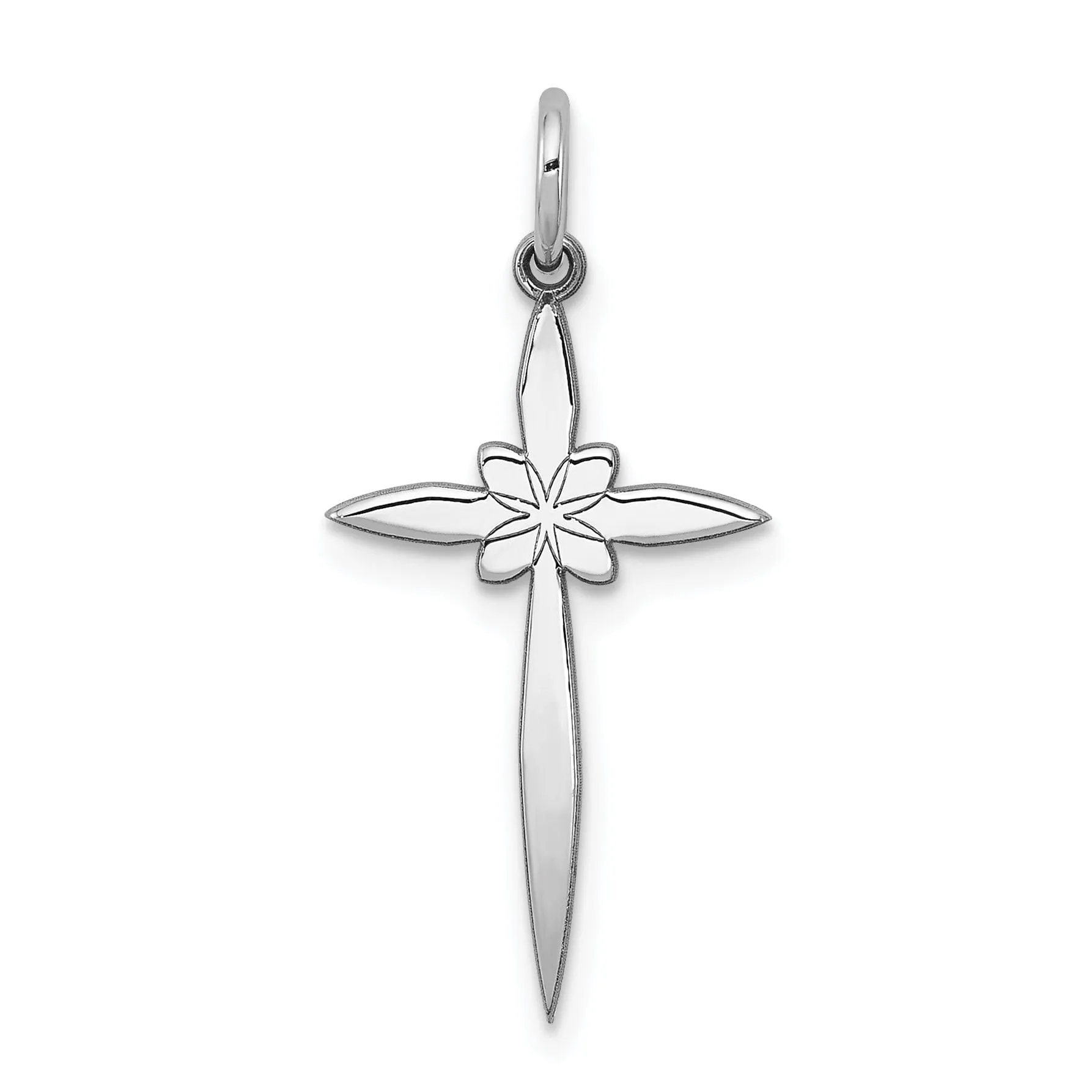 Sterling Silver Laser Designed Cross Pendant