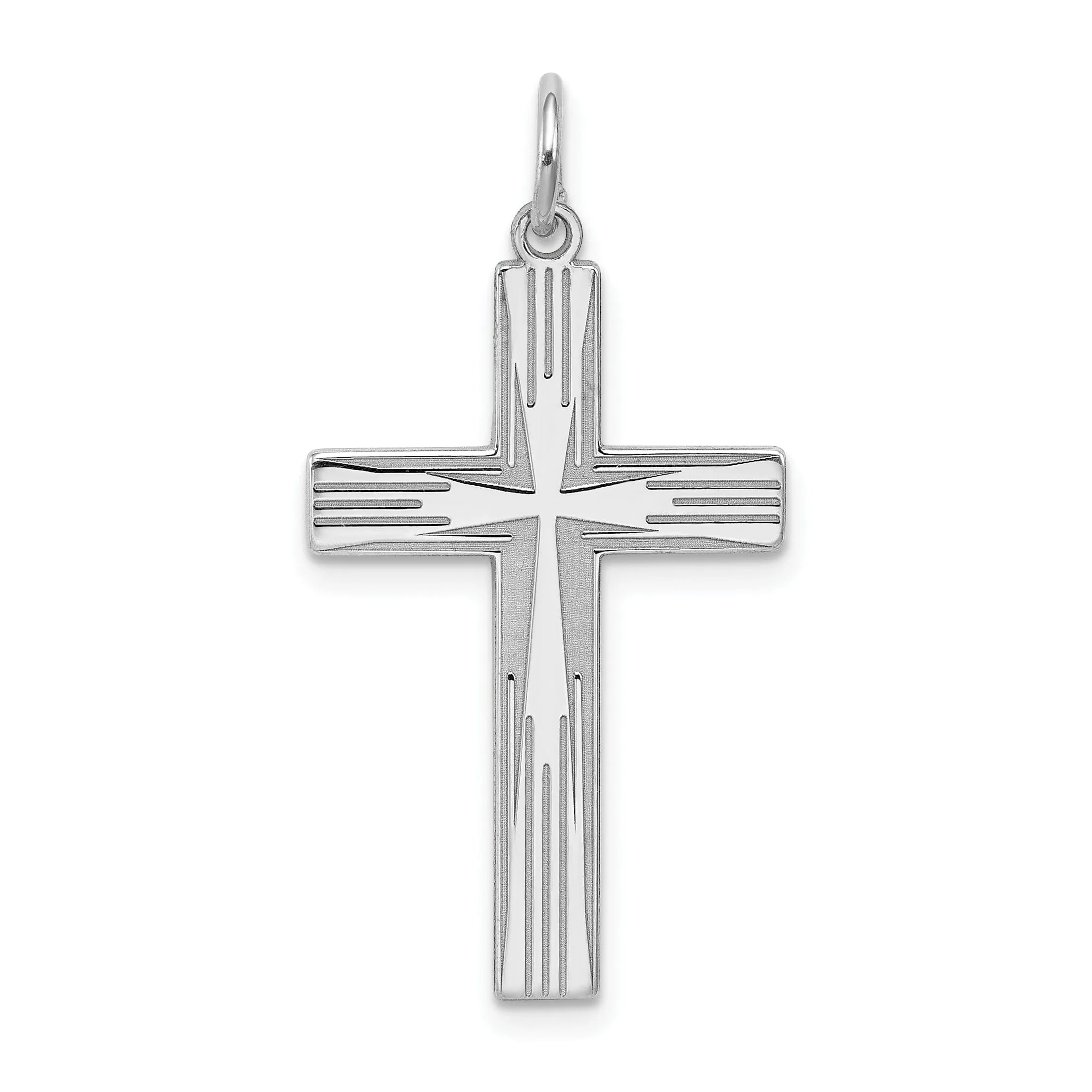 Sterling Silver Laser Designed Cross Pendant