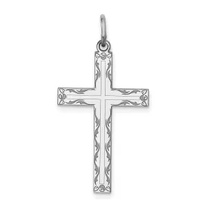 Sterling Silver Laser Designed Cross Pendant