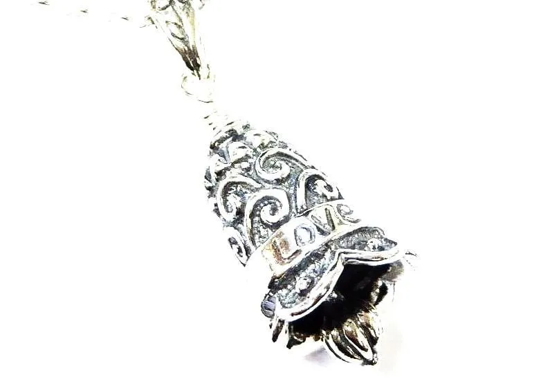 Sterling Silver Love necklace for woman message pendant