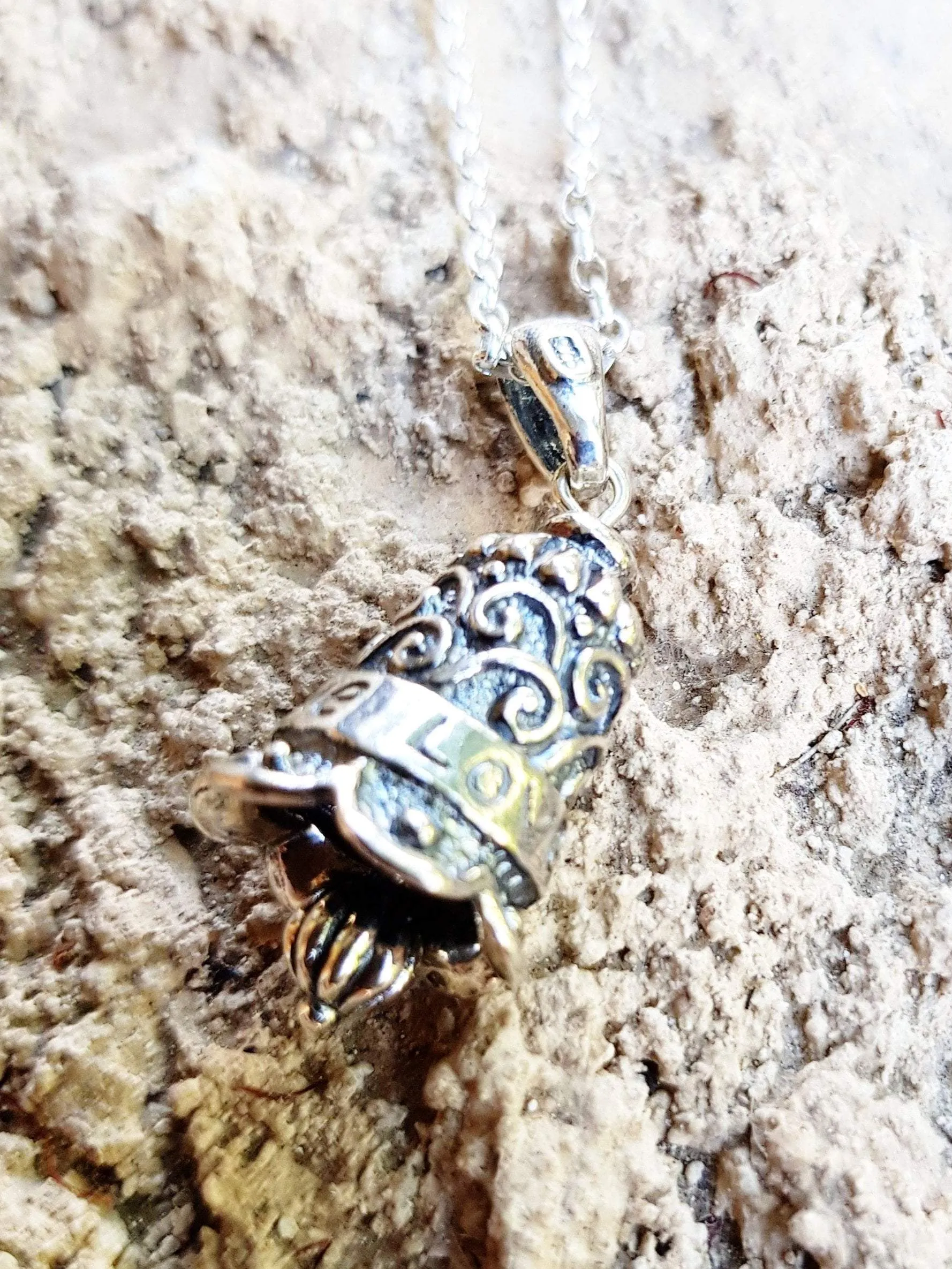 Sterling Silver Love necklace for woman message pendant