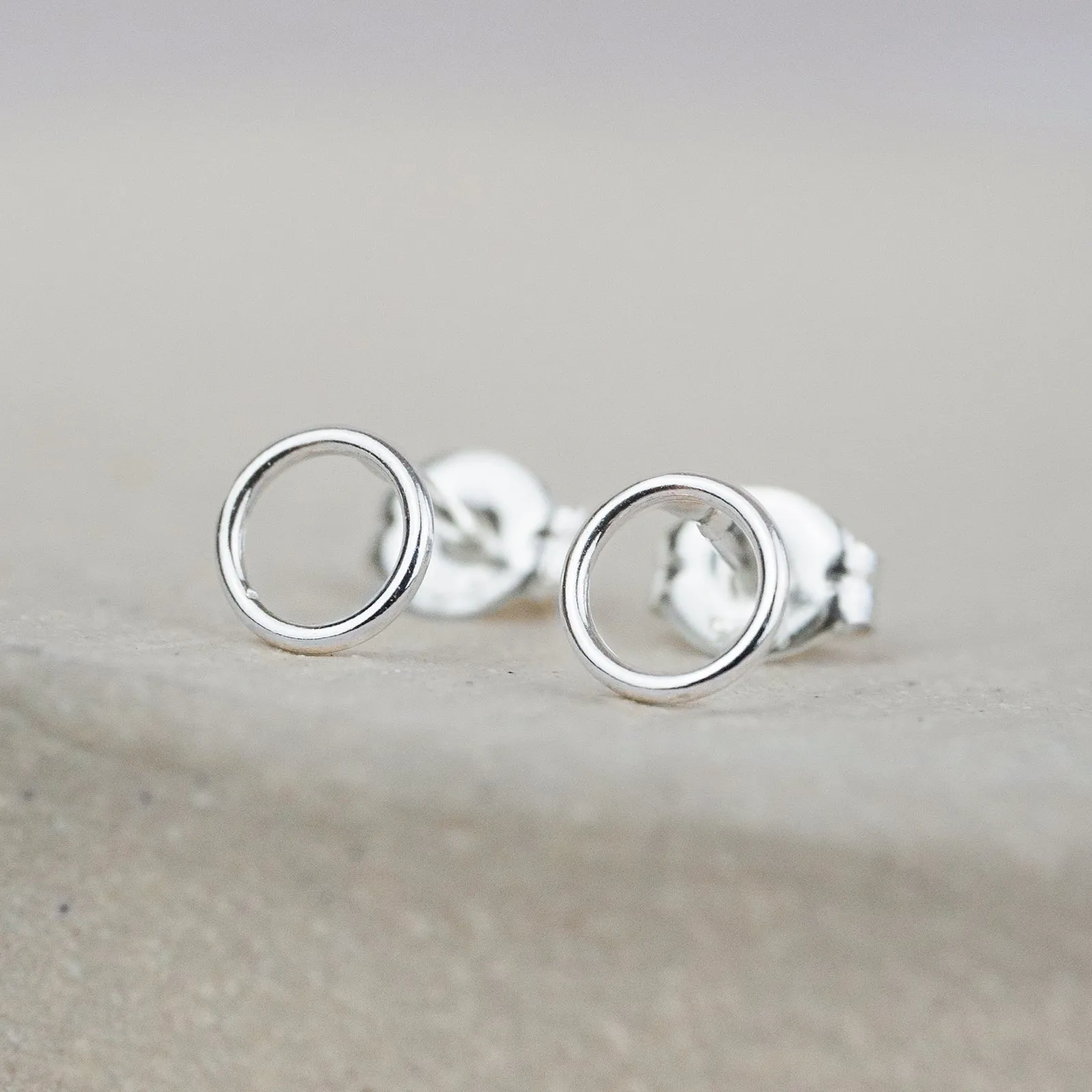 Sterling Silver Mini Studs Geo Circle