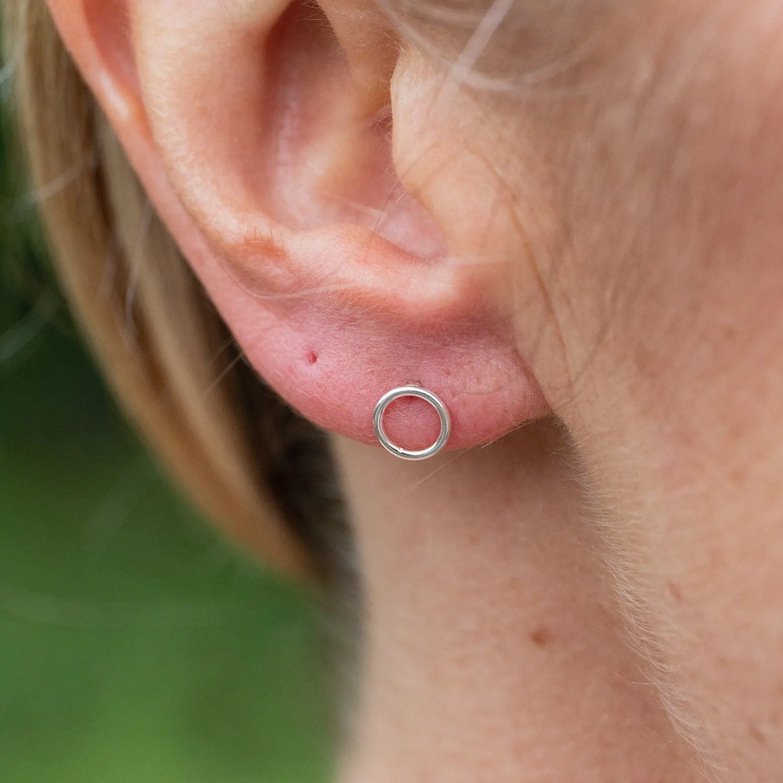 Sterling Silver Mini Studs Geo Circle