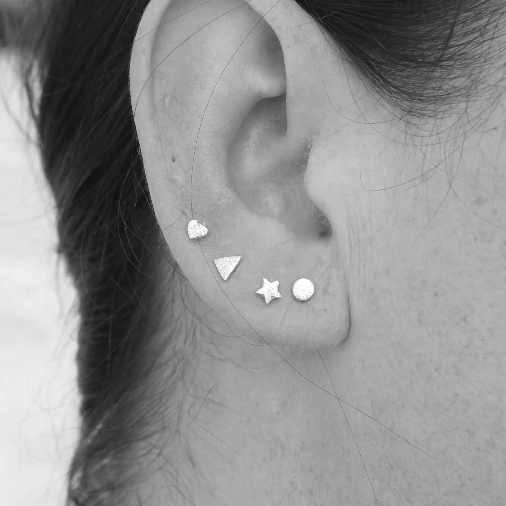 Sterling Silver Mini Studs Geo Circle