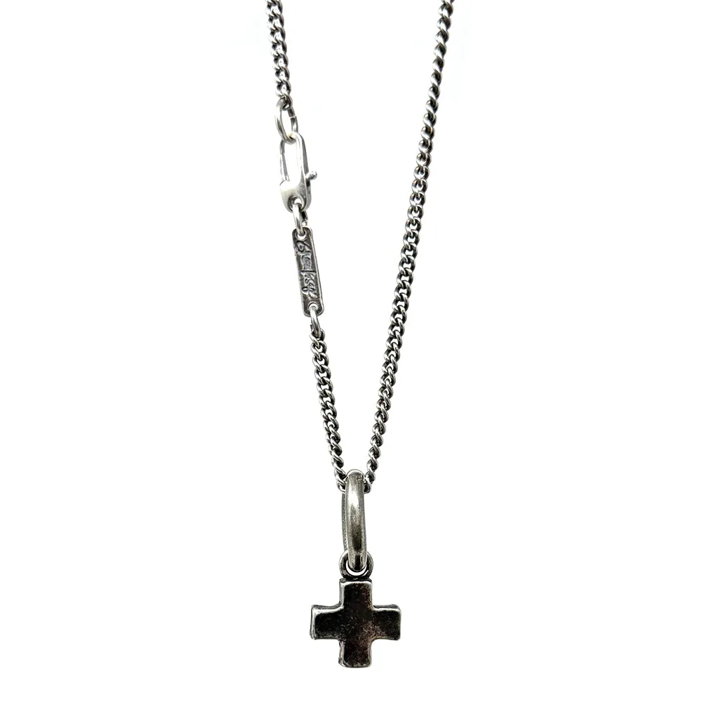 Sterling Silver Plus Sign Square Cross Necklace