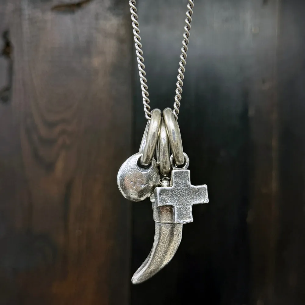 Sterling Silver Plus Sign Square Cross Necklace