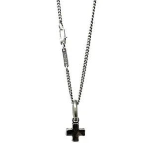 Sterling Silver Plus Sign Square Cross Necklace